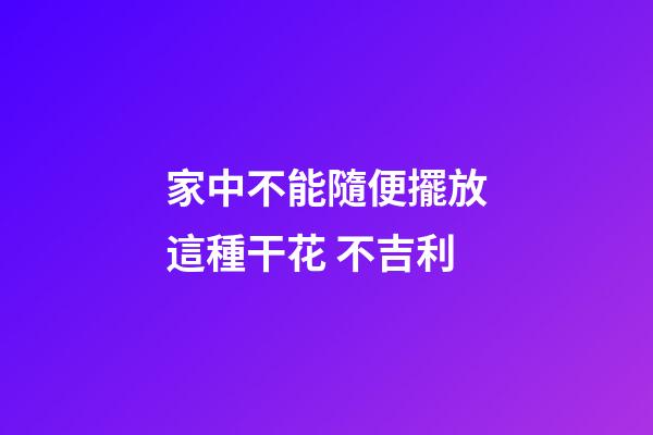 家中不能隨便擺放這種干花 不吉利